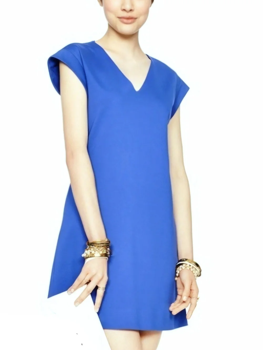 KATE SPADE Bright Blue V-Neck Cap Sleeve Mini Dress